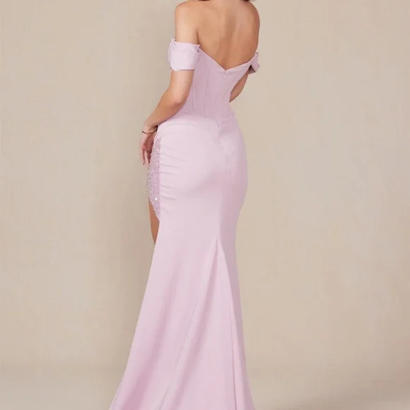 Chic Off-Shoulder Lavender Dress